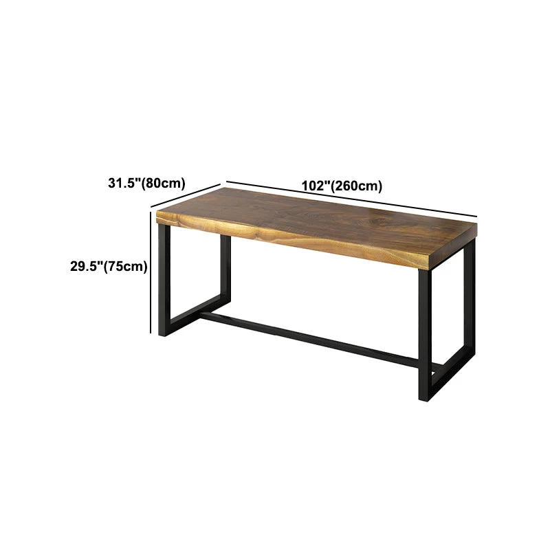 Bureau d'écriture rectangulaire industriel, bureau en bois massif pour la maison Clearhalo