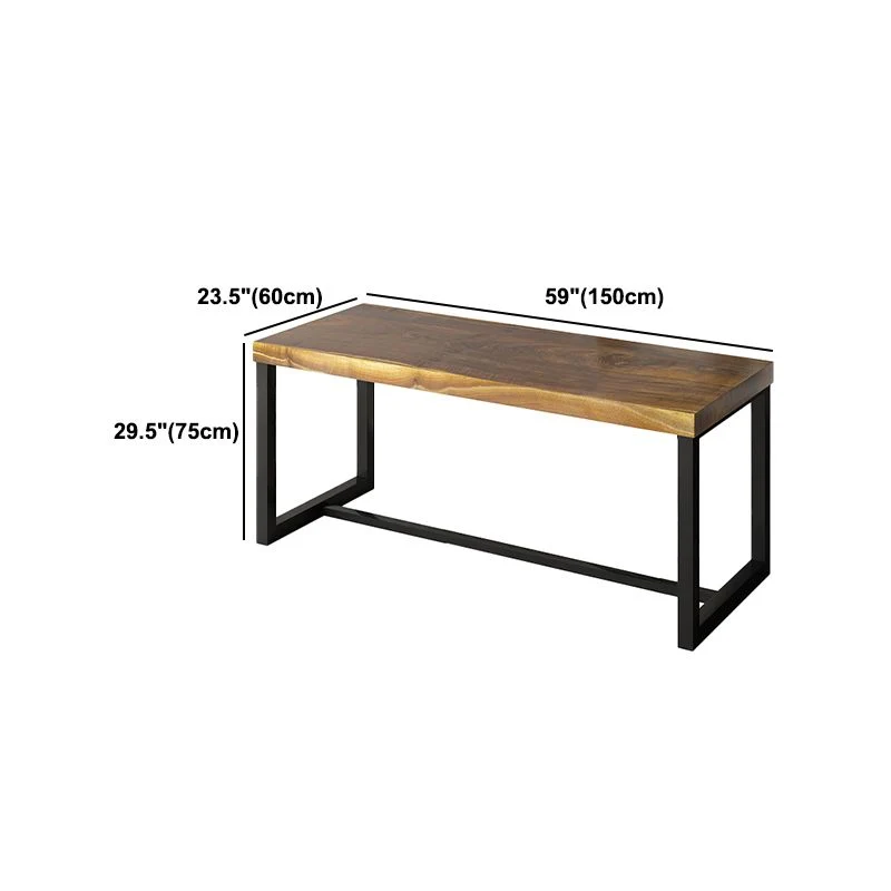 Bureau d'écriture rectangulaire industriel, bureau en bois massif pour la maison Clearhalo