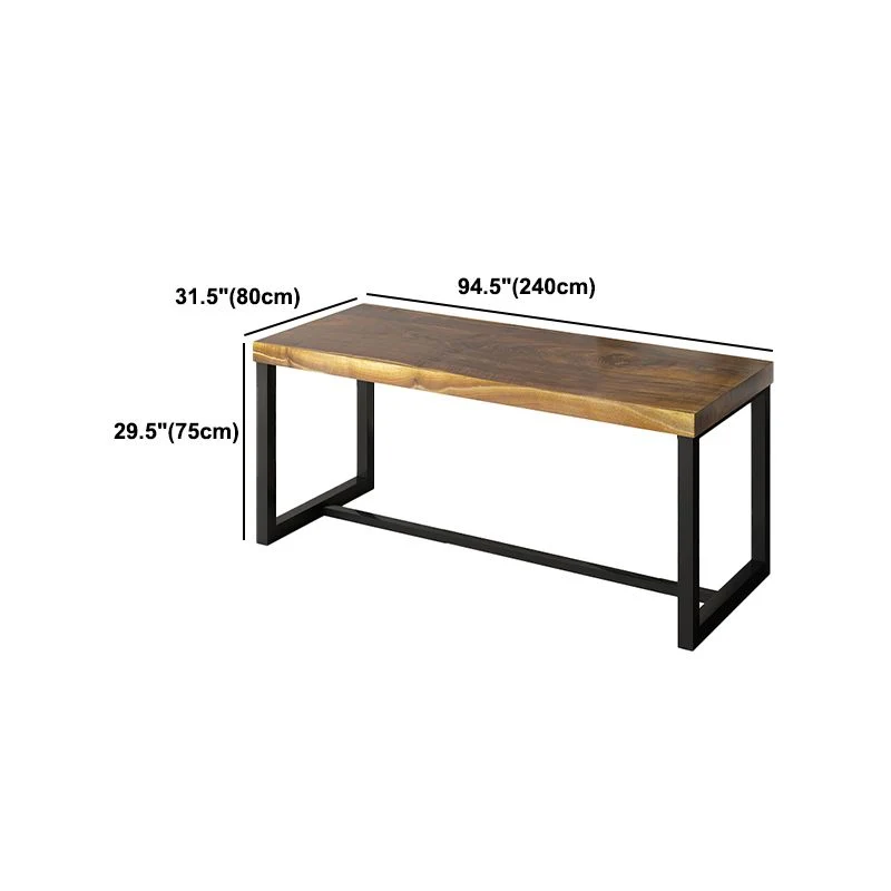 Bureau d'écriture rectangulaire industriel, bureau en bois massif pour la maison Clearhalo