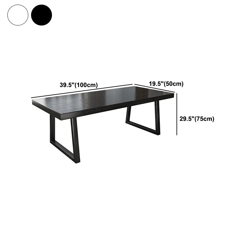 Bureau d'écriture rectangulaire industriel, bureau en bois massif à dessus noir Clearhalo