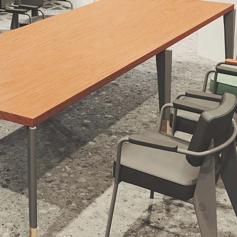 Bureau d'écriture rectangulaire industriel, bureau de chambre à coucher avec pieds en métal Clearhalo