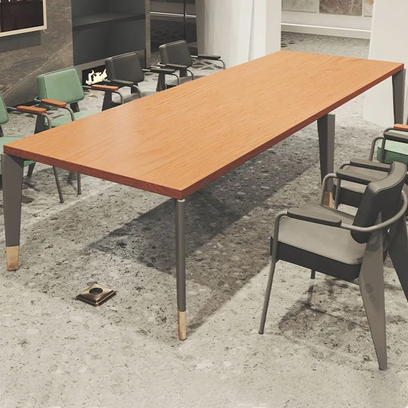 Bureau d'écriture rectangulaire industriel, bureau de chambre à coucher avec pieds en métal Clearhalo