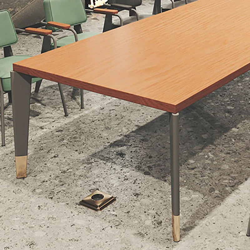 Bureau d'écriture rectangulaire industriel, bureau de chambre à coucher avec pieds en métal Clearhalo
