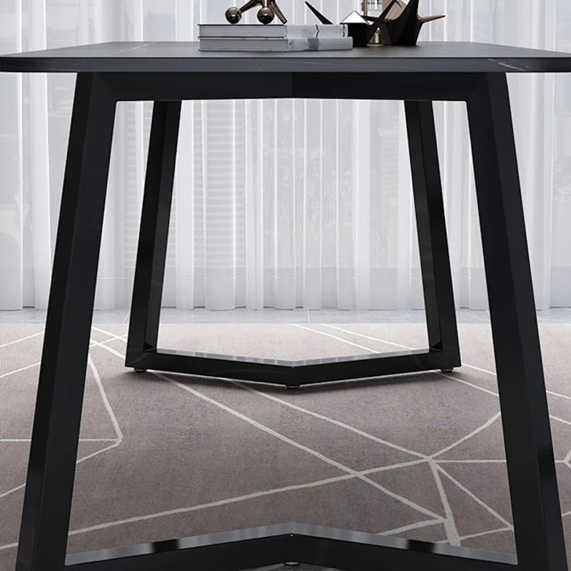 Bureau d'écriture rectangulaire industriel, bureau à domicile avec pieds en métal Clearhalo