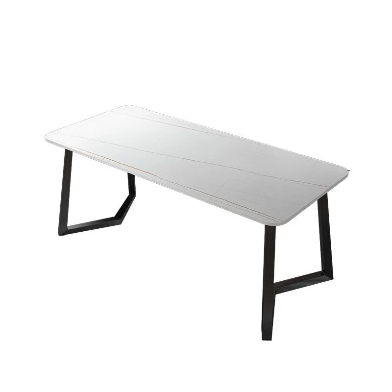 Bureau d'écriture rectangulaire industriel, bureau à domicile avec pieds en métal Clearhalo