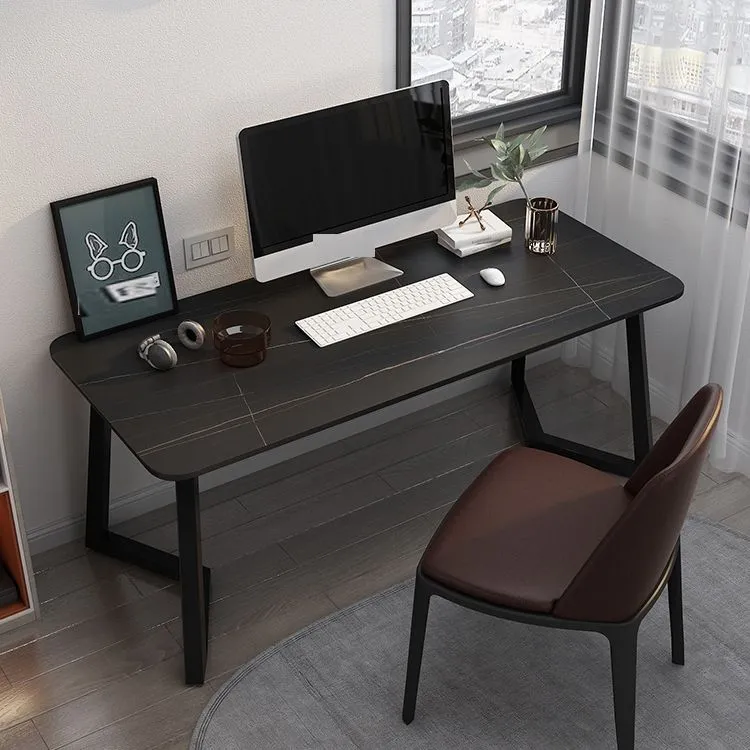 Bureau d'écriture rectangulaire industriel, bureau à domicile avec pieds en métal Clearhalo