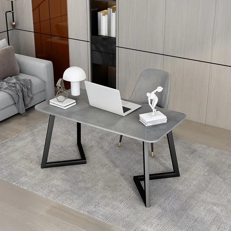 Bureau d'écriture rectangulaire industriel, bureau supérieur en pierre frittée pour la maison Clearhalo