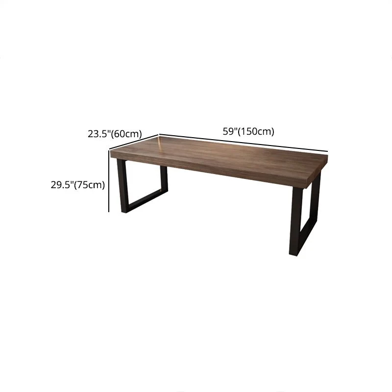 Bureau d'écriture rectangulaire industriel, bureau de traîneau en bois massif Clearhalo
