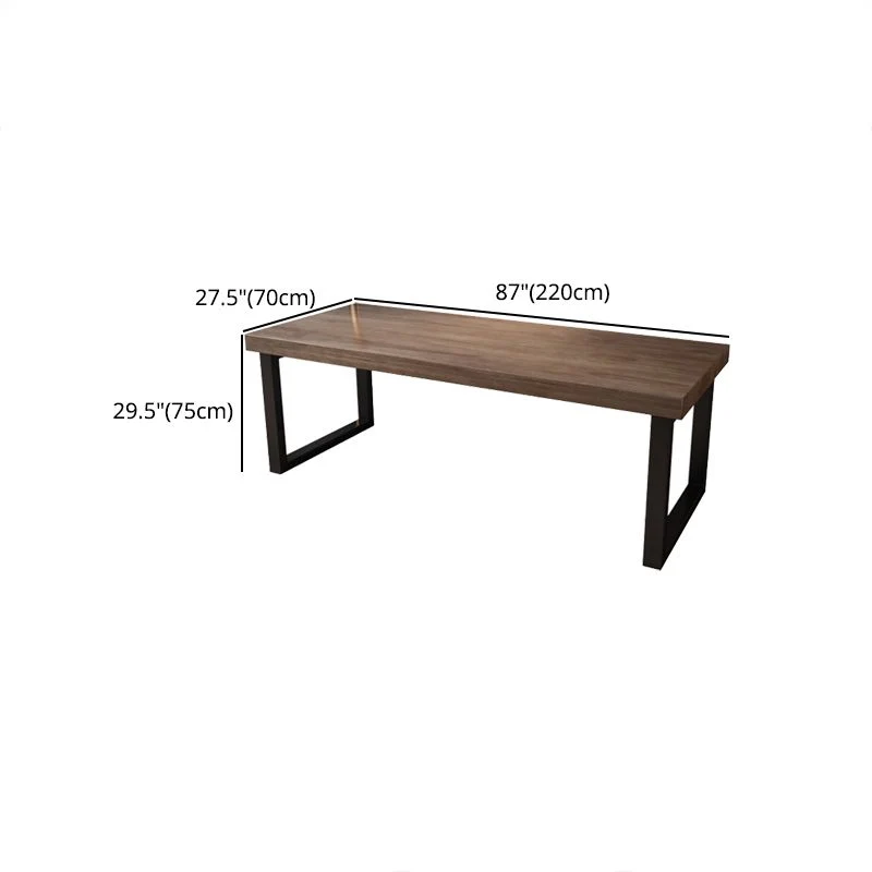 Bureau d'écriture rectangulaire industriel, bureau de traîneau en bois massif Clearhalo