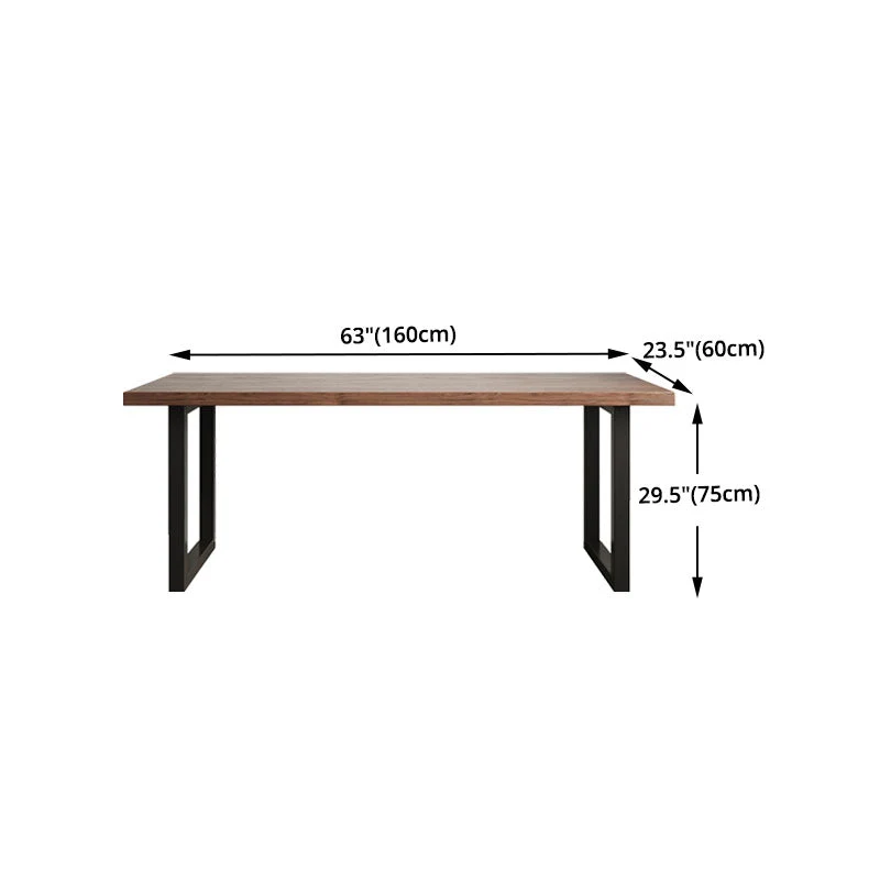 Bureau d'écriture rectangulaire industriel, bureau de traîneau en bois massif pour la maison Clearhalo