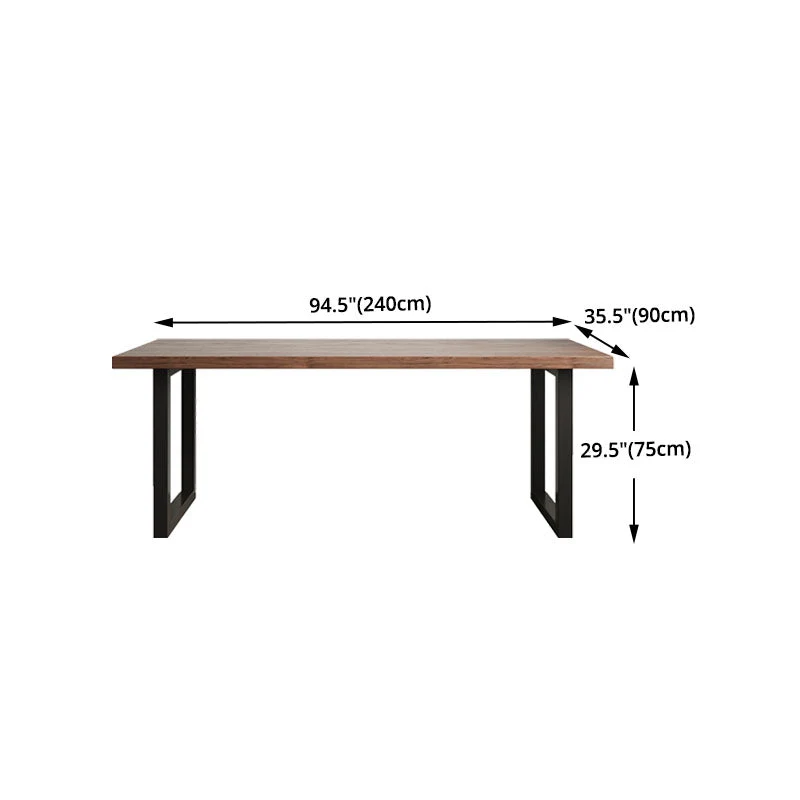 Bureau d'écriture rectangulaire industriel, bureau de traîneau en bois massif pour la maison Clearhalo