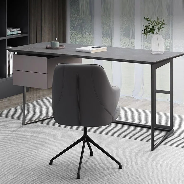 Bureau d'écriture rectangulaire industriel à 2 tiroirs avec base luge Clearhalo