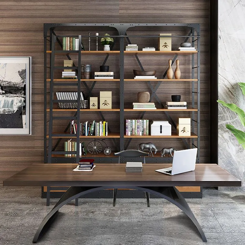 Bureau d'écriture rectangulaire marron de 30 pouces de hauteur pour la maison Clearhalo