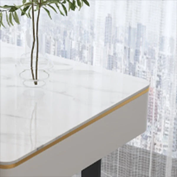 Bureau d'écriture rectangulaire moderne avec plateau en ardoise et 2 tiroirs Clearhalo