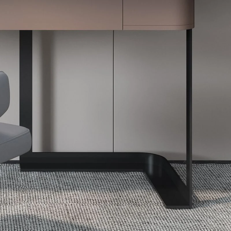 Bureau d'écriture rectangulaire moderne avec plateau en ardoise, avec 2 tiroirs, pour la maison Clearhalo