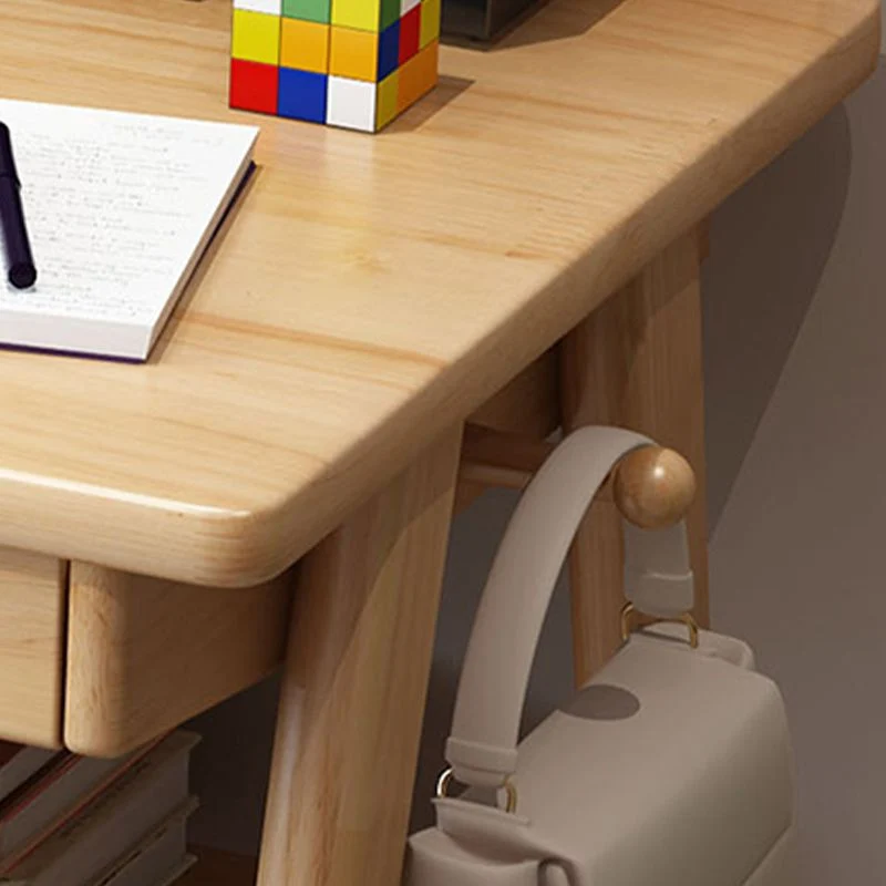 Bureau d'écriture rectangulaire moderne en bois massif avec tiroir Clearhalo