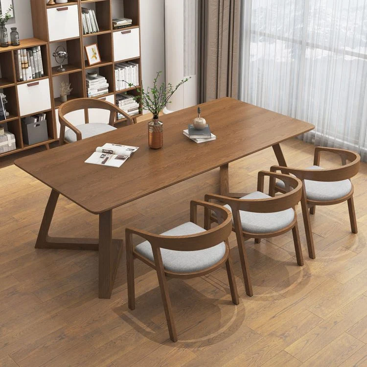 Bureau d'écriture rectangulaire moderne en bois massif, bureau à base de traîneau de 29,53 po de hauteur Clearhalo