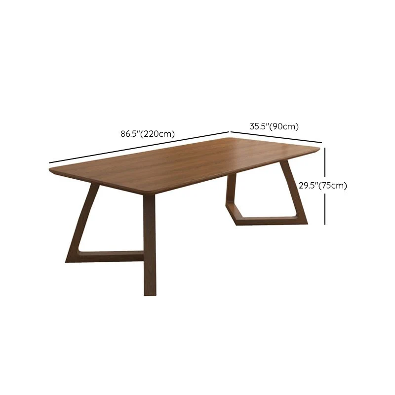 Bureau d'écriture rectangulaire moderne en bois massif, bureau à base de traîneau de 29,53 po de hauteur Clearhalo