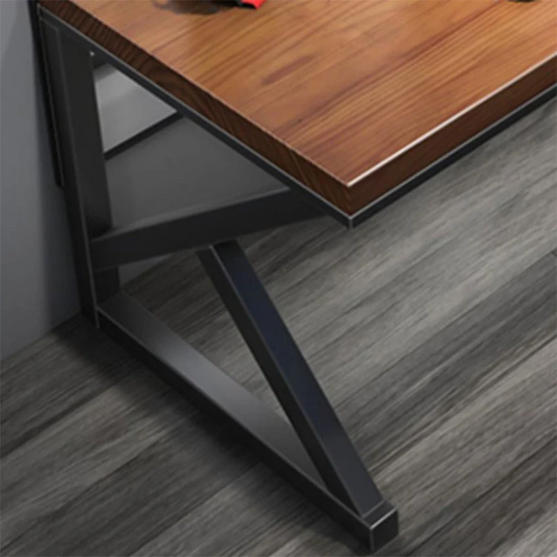 Bureau d'écriture rectangulaire moderne en bois massif, base traîneau, hauteur de 29,53 pouces Clearhalo