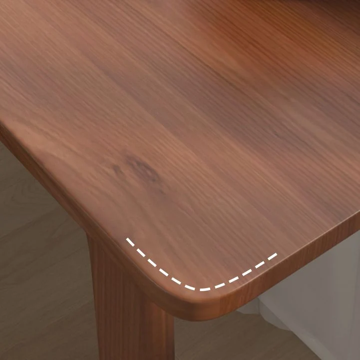 Bureau d'écriture rectangulaire moderne en bois massif, 4 pieds, pour la maison Clearhalo