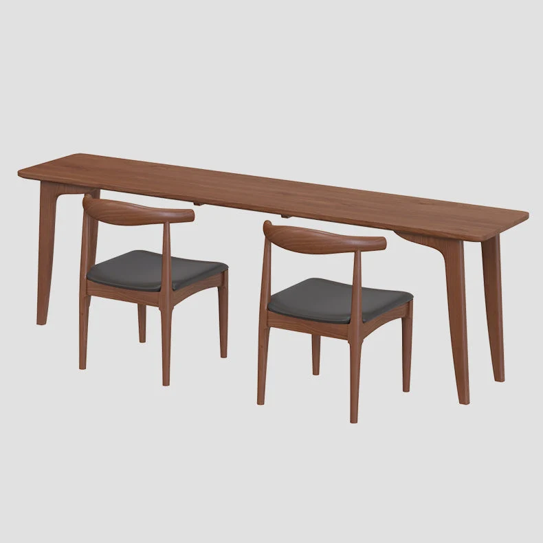 Bureau d'écriture rectangulaire moderne en bois massif, 4 pieds, pour la maison Clearhalo