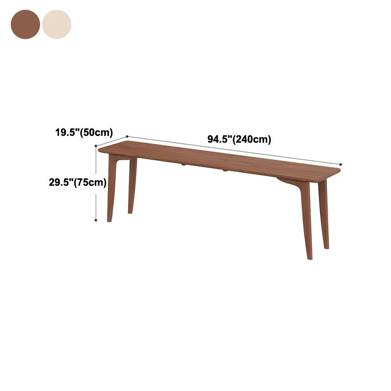 Bureau d'écriture rectangulaire moderne en bois massif, 4 pieds, pour la maison Clearhalo