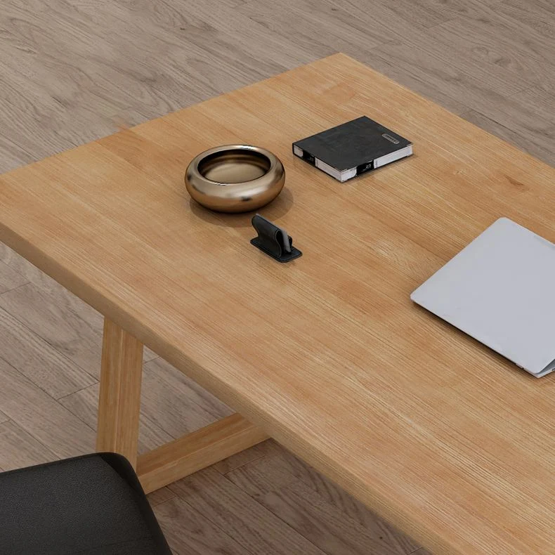 Bureau d'écriture rectangulaire moderne, bureau à base de traîneau en bois massif Clearhalo