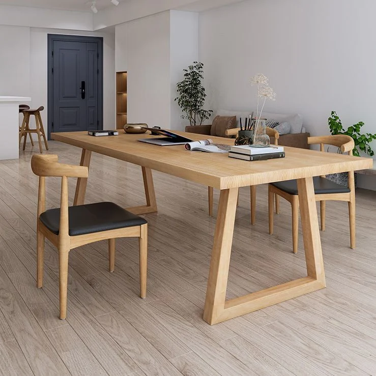 Bureau d'écriture rectangulaire moderne, bureau à base de traîneau en bois massif Clearhalo