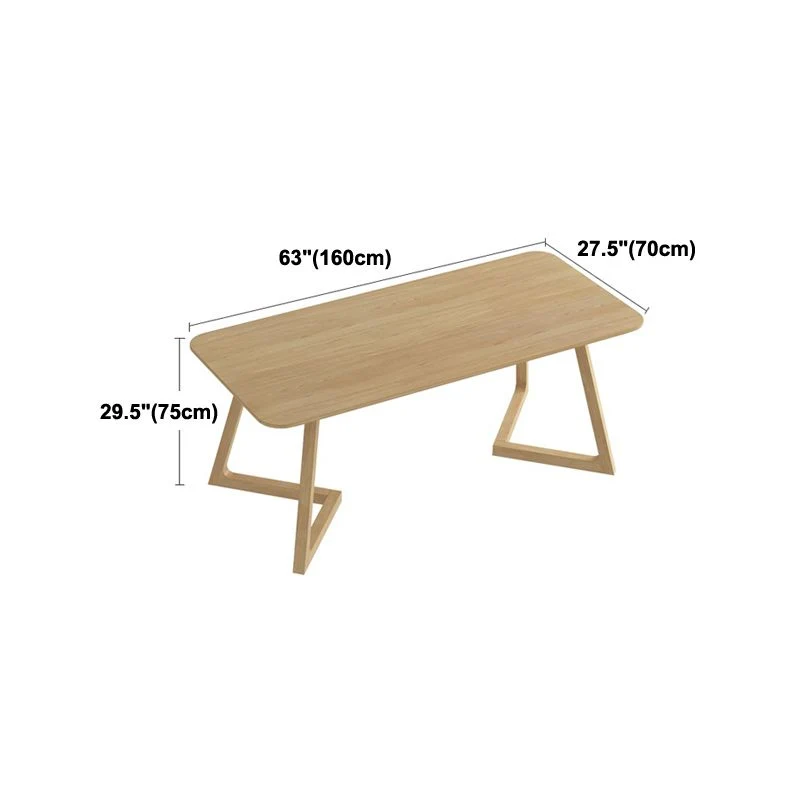 Bureau d'écriture rectangulaire moderne, bureau en bois massif pour la maison Clearhalo