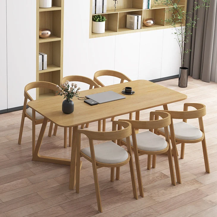 Bureau d'écriture rectangulaire moderne, bureau en bois massif pour la maison Clearhalo