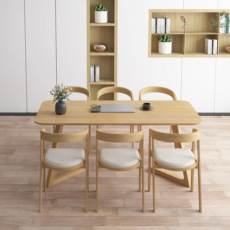 Bureau d'écriture rectangulaire moderne, bureau en bois massif pour la maison Clearhalo