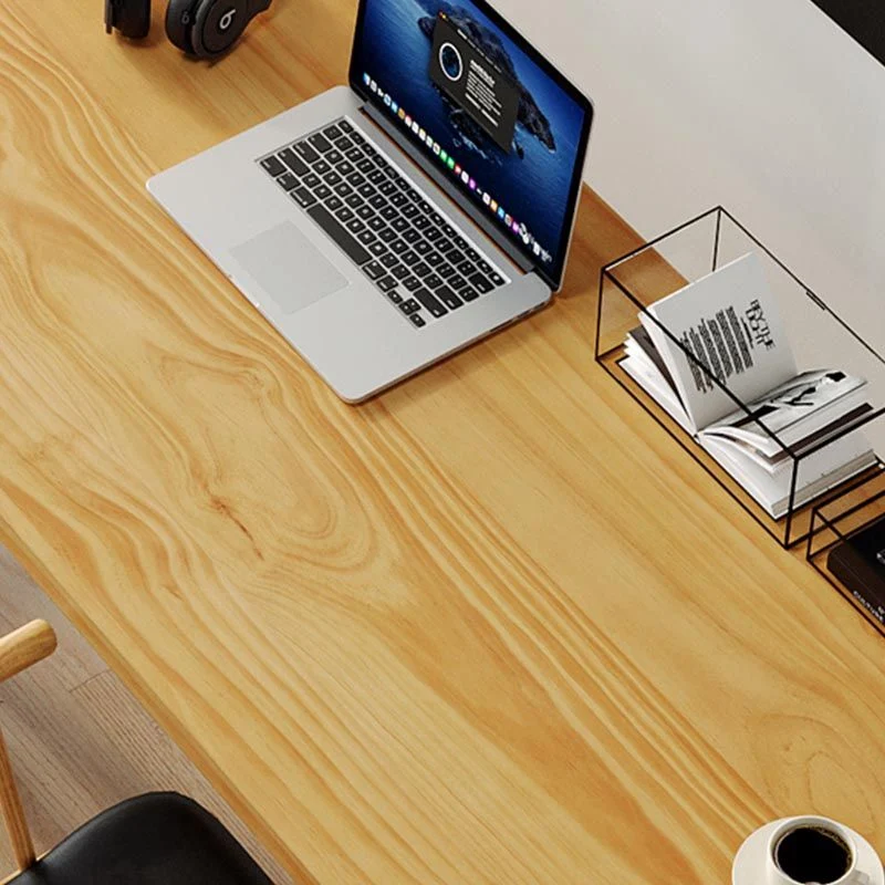 Bureau d'écriture rectangulaire moderne, bureau en bois à usage domestique avec base en forme de H Clearhalo
