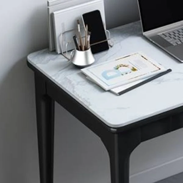Bureau d'écriture rectangulaire noir Glam Stone pour bureau Clearhalo