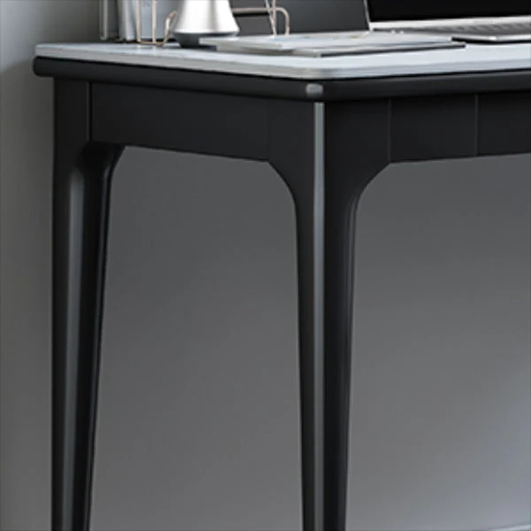 Bureau d'écriture rectangulaire noir Glam Stone pour bureau Clearhalo