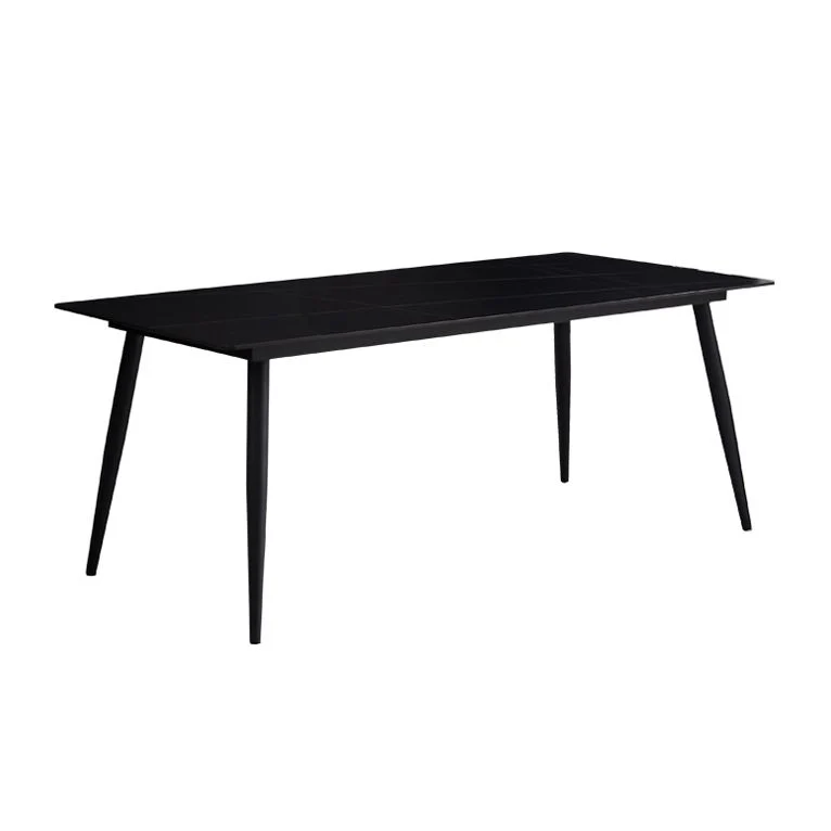Bureau d'écriture rectangulaire en pierre Bureau de bureau moderne noir de 29,53 pouces de haut Clearhalo