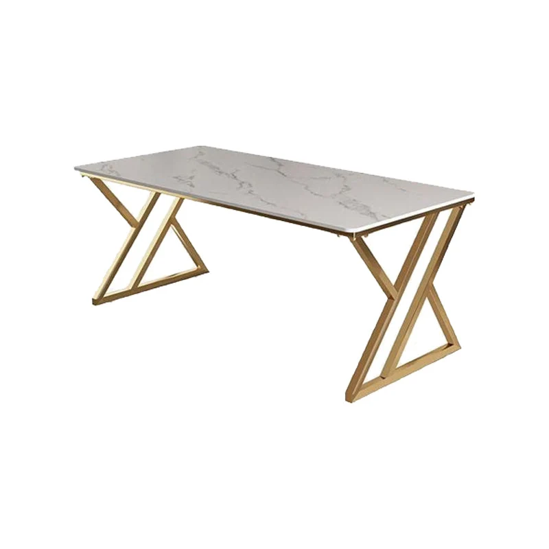Bureau d'écriture rectangulaire en pierre Bureau Glam de 29,53 pouces de hauteur Clearhalo