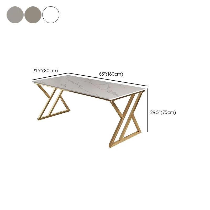 Bureau d'écriture rectangulaire en pierre Bureau Glam de 29,53 pouces de hauteur Clearhalo