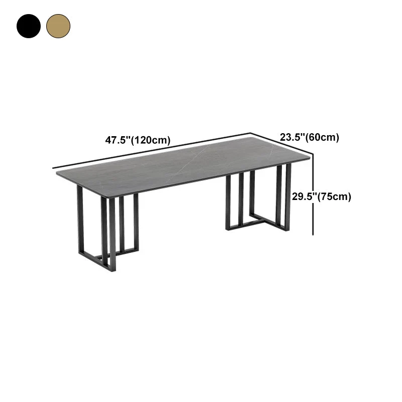 Bureau d'écriture rectangulaire en pierre frittée de style industriel Clearhalo