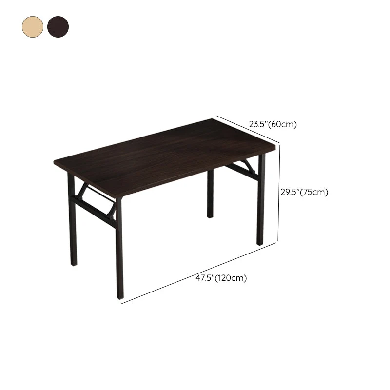 Bureau d'écriture rectangulaire pliant, bureau moderne à Base noire pour chambre à coucher Clearhalo