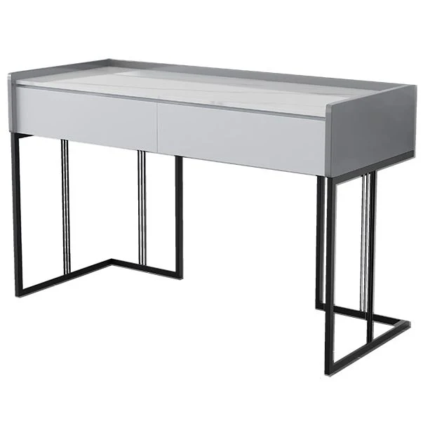 Bureau d'écriture rectangulaire pour bureau à domicile, bureau en pierre de style moderne Clearhalo
