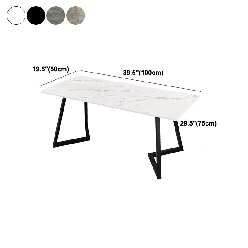 Bureau d'écriture rectangulaire pour bureau à domicile, bureau à base de traîneau de style moderne Clearhalo
