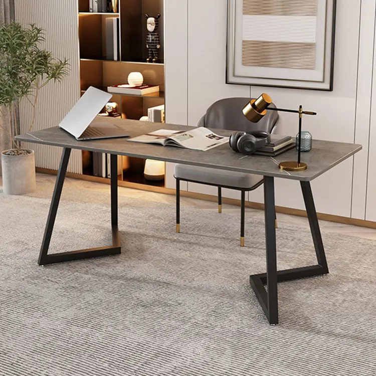 Bureau d'écriture rectangulaire pour bureau à domicile, bureau à base de traîneau de style moderne Clearhalo