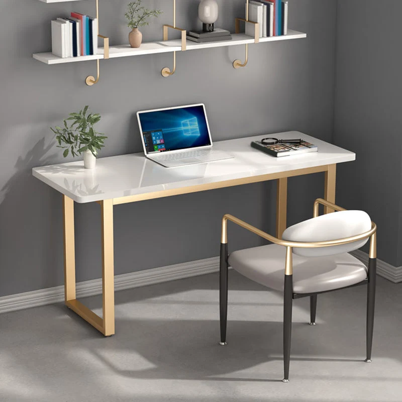 Bureau d'écriture rectangulaire pour bureau à domicile, bureau en bois de style Glam Clearhalo