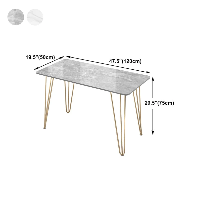 Bureau d'écriture rectangulaire pour dortoir à domicile, bureau en pierre de Style Glam Clearhalo