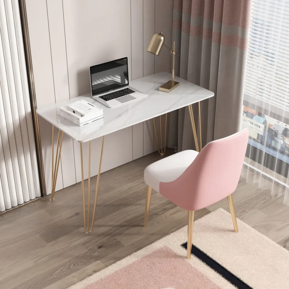 Bureau d'écriture rectangulaire pour dortoir à domicile, bureau en pierre de Style Glam Clearhalo