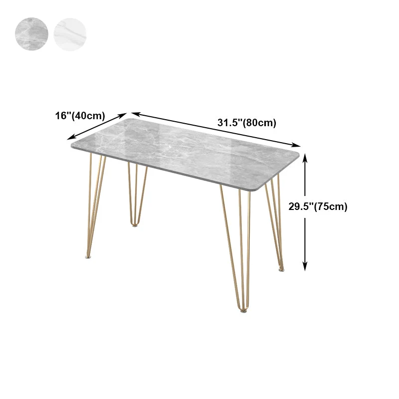 Bureau d'écriture rectangulaire pour dortoir à domicile, bureau en pierre de Style Glam Clearhalo