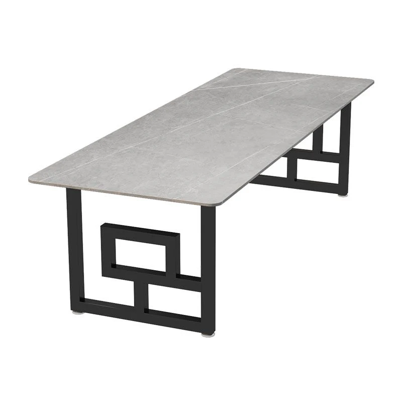 Bureau d'écriture rectangulaire pour la maison, bureau en pierre de style industriel Clearhalo