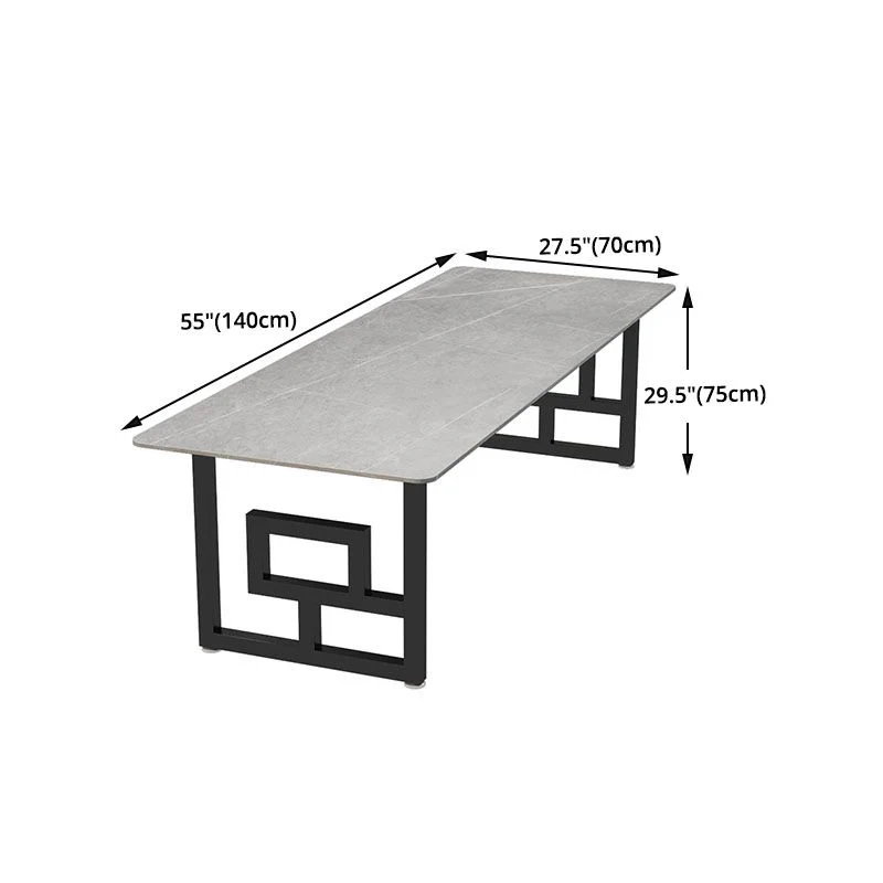 Bureau d'écriture rectangulaire pour la maison, bureau en pierre de style industriel Clearhalo