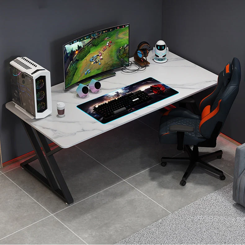 Bureau d'écriture rectangulaire pour la maison, bureau de jeu en pierre de style moderne Clearhalo