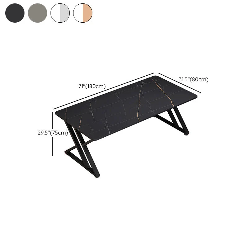 Bureau d'écriture rectangulaire pour la maison, bureau de jeu en pierre de style moderne Clearhalo